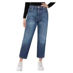 FRAME Faded Blue Denim Distressed Jeans Size S