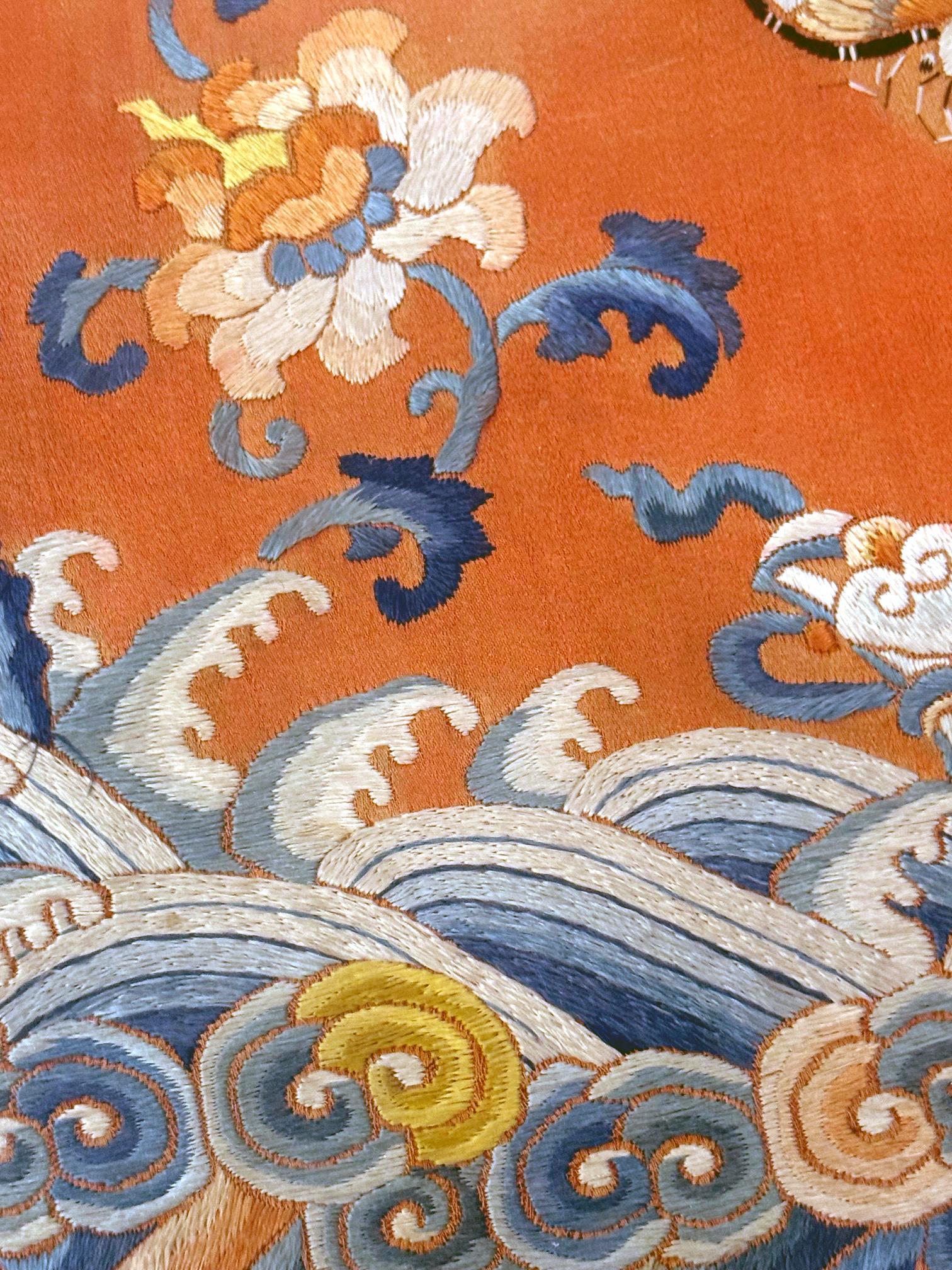 Cadre Fine brodée chinoise Royal Court Lady Casual Robe Qing Dynasty en vente 3