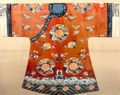Frame Fine Embroidered Chinese Court Lady Casual Robe Qing Dynasty Provenance