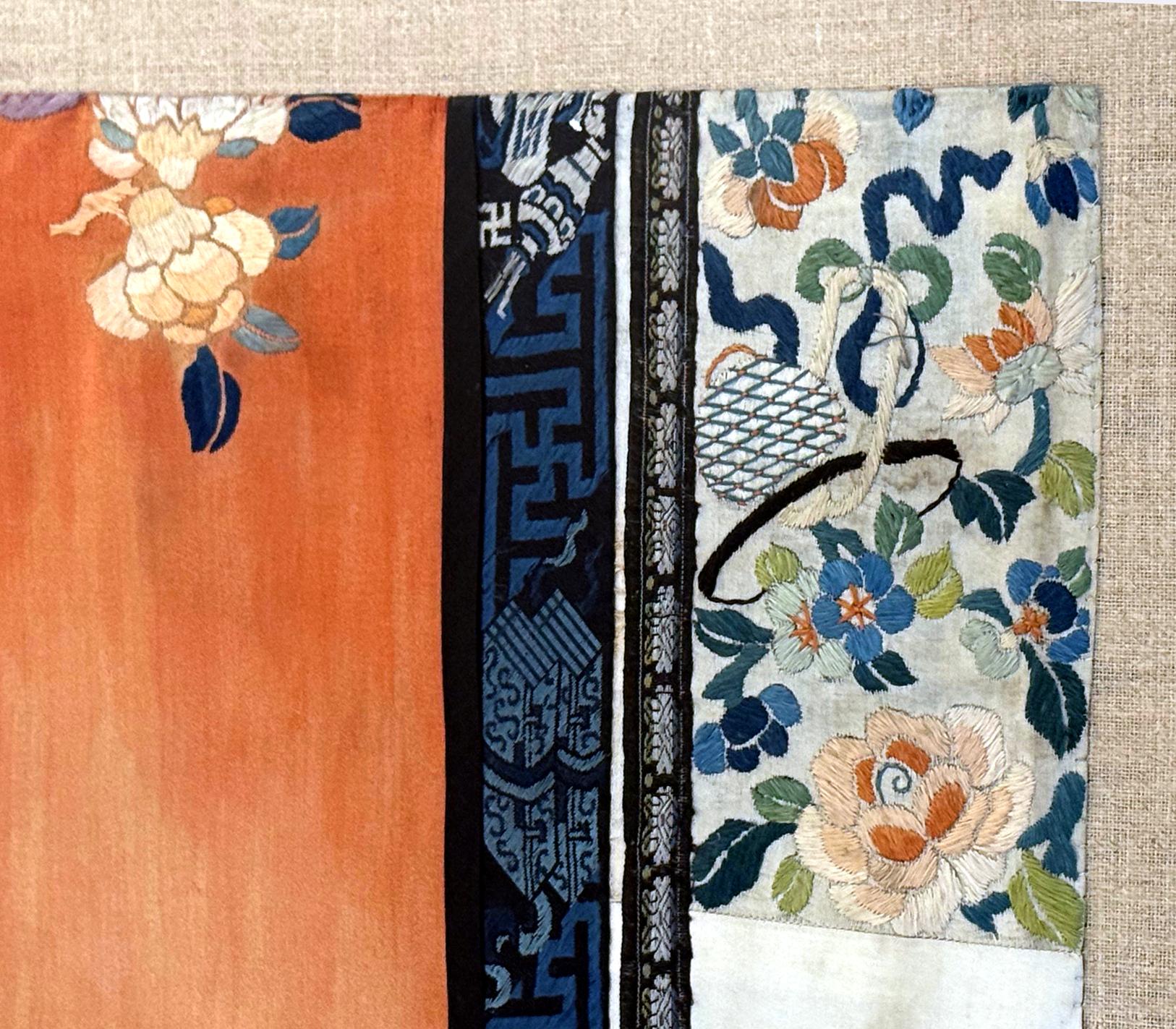 Soie Cadre Fine brodée chinoise Royal Court Lady Casual Robe Qing Dynasty en vente