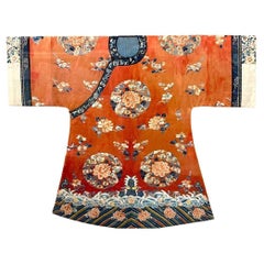 Frame Fine Embroidered Chinese Royal Court Lady Casual Robe Qing Dynasty