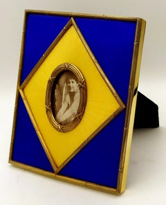 Cornice per foto ovali in stile Luigi XVI Impero Francese con smalto Salimbeni