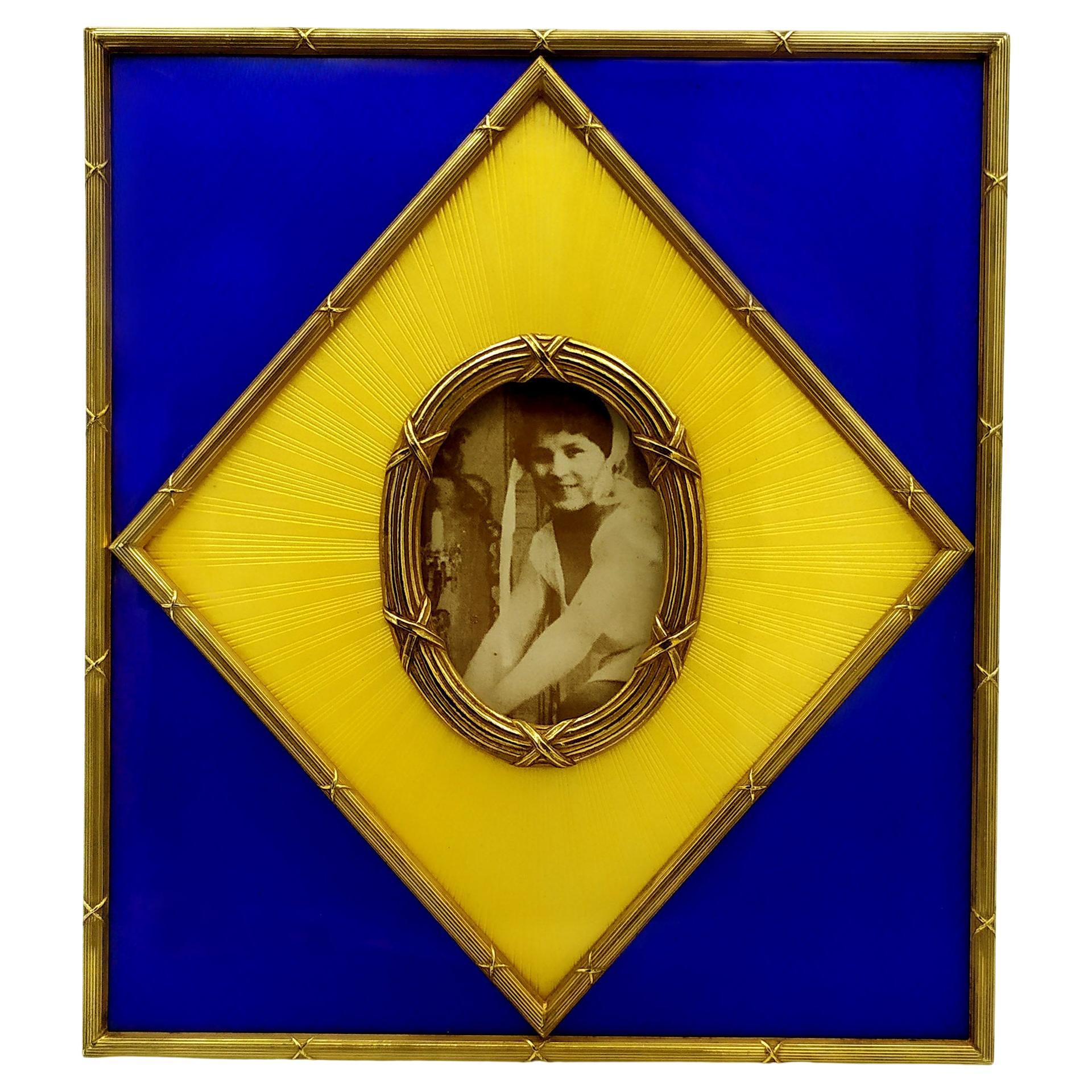 Frame for Oval Photo Borders in Louis XVI French Empire Style Enamel Salimbeni For Sale