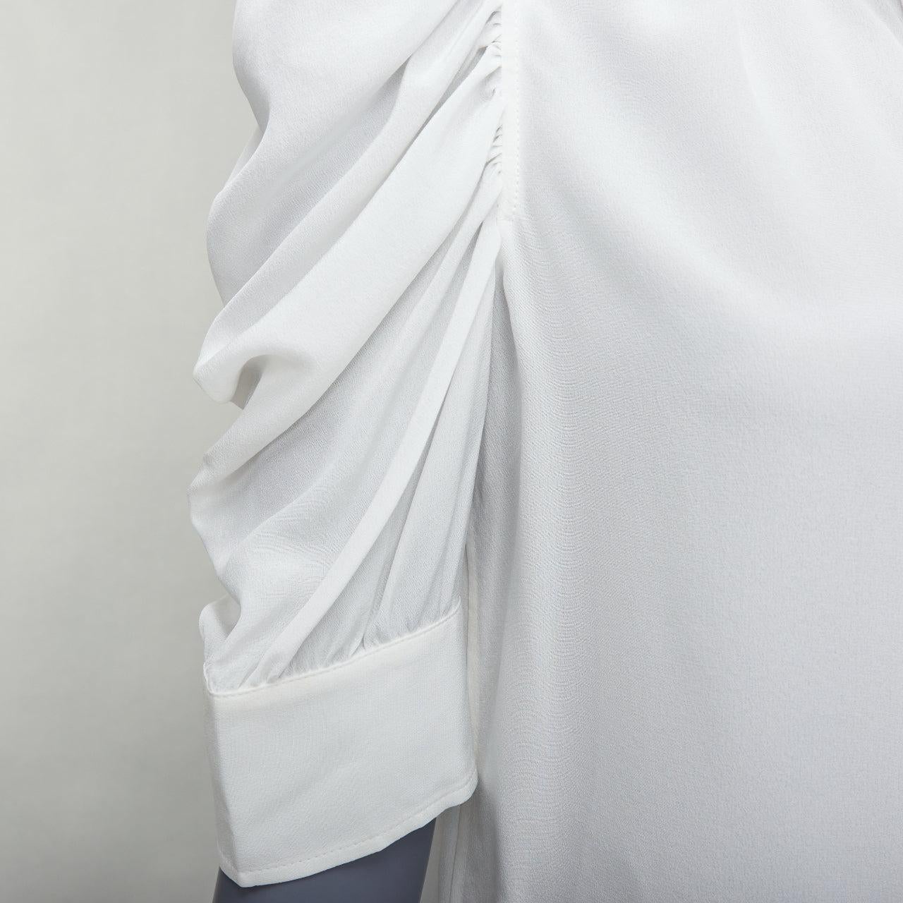 FRAME Gillian 100% Seide off white puff half sleeve concealed buttons shirt XS im Angebot 1