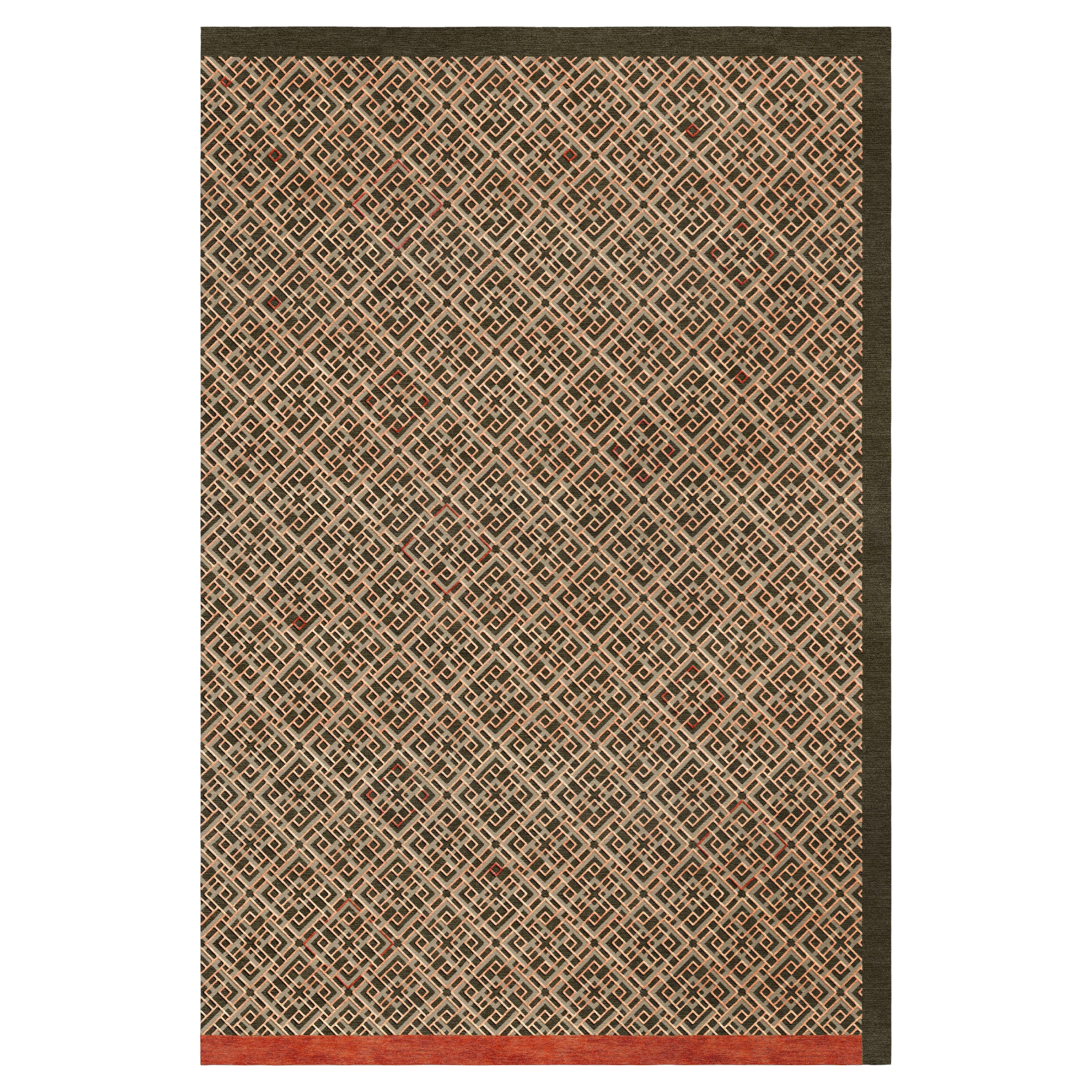 Frame Green Rug by Volver Studios For Sale