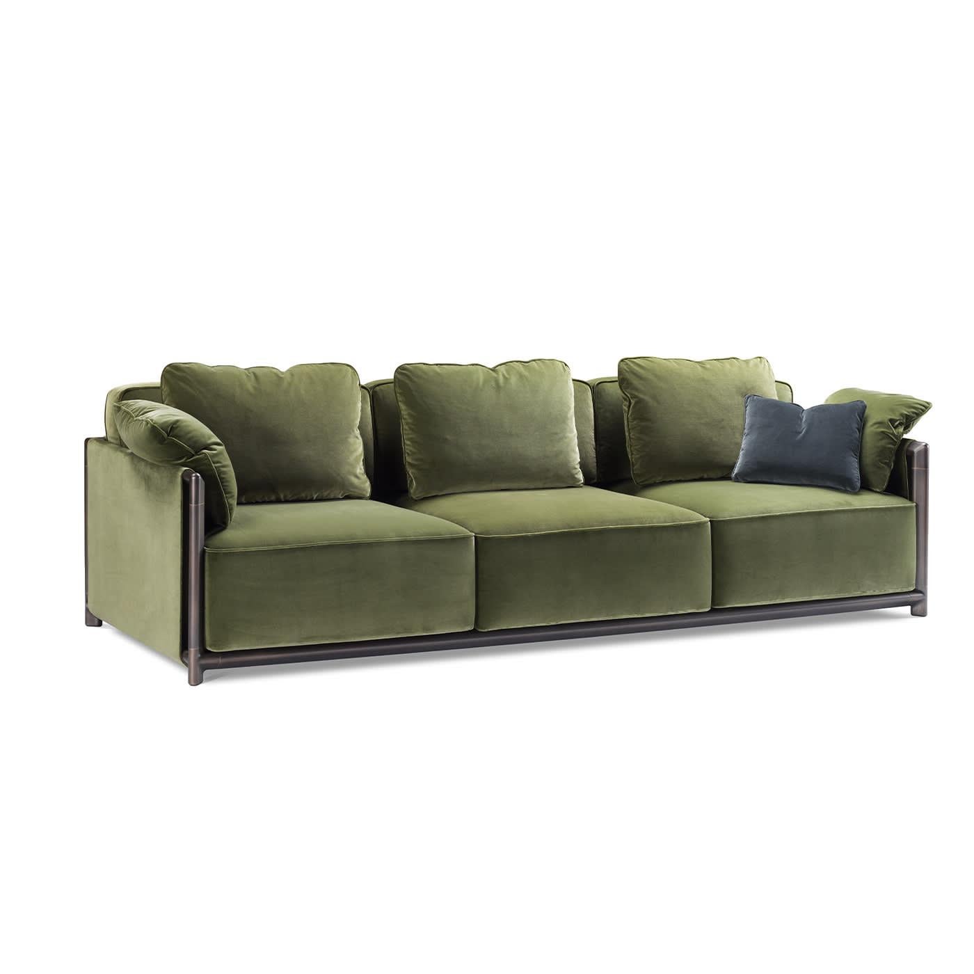Grünes Sofa mit Rahmen von Stefano Giovannoni (Handgefertigt) im Angebot