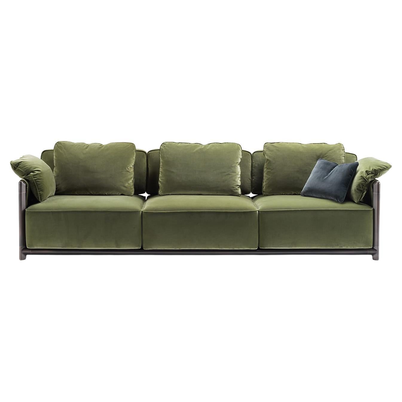 Grünes Sofa mit Rahmen von Stefano Giovannoni im Angebot
