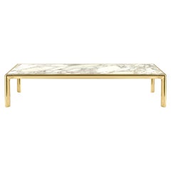 Frame Large Coffee Table in Calacatta Gold Marble Top with Polished Brass