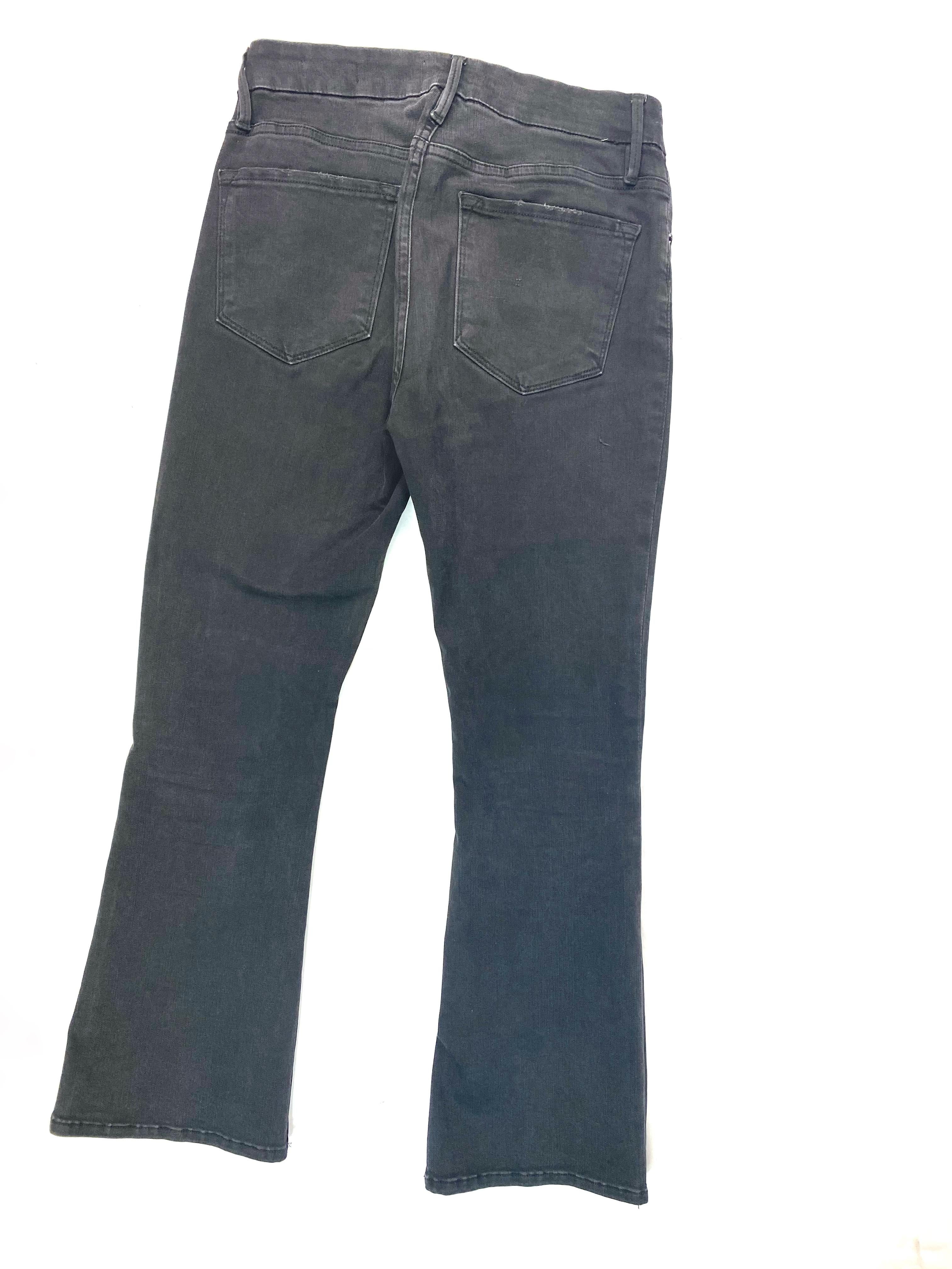 Frame Le Crop Mini Boot Black Denim Jeans, Size 27 For Sale 1
