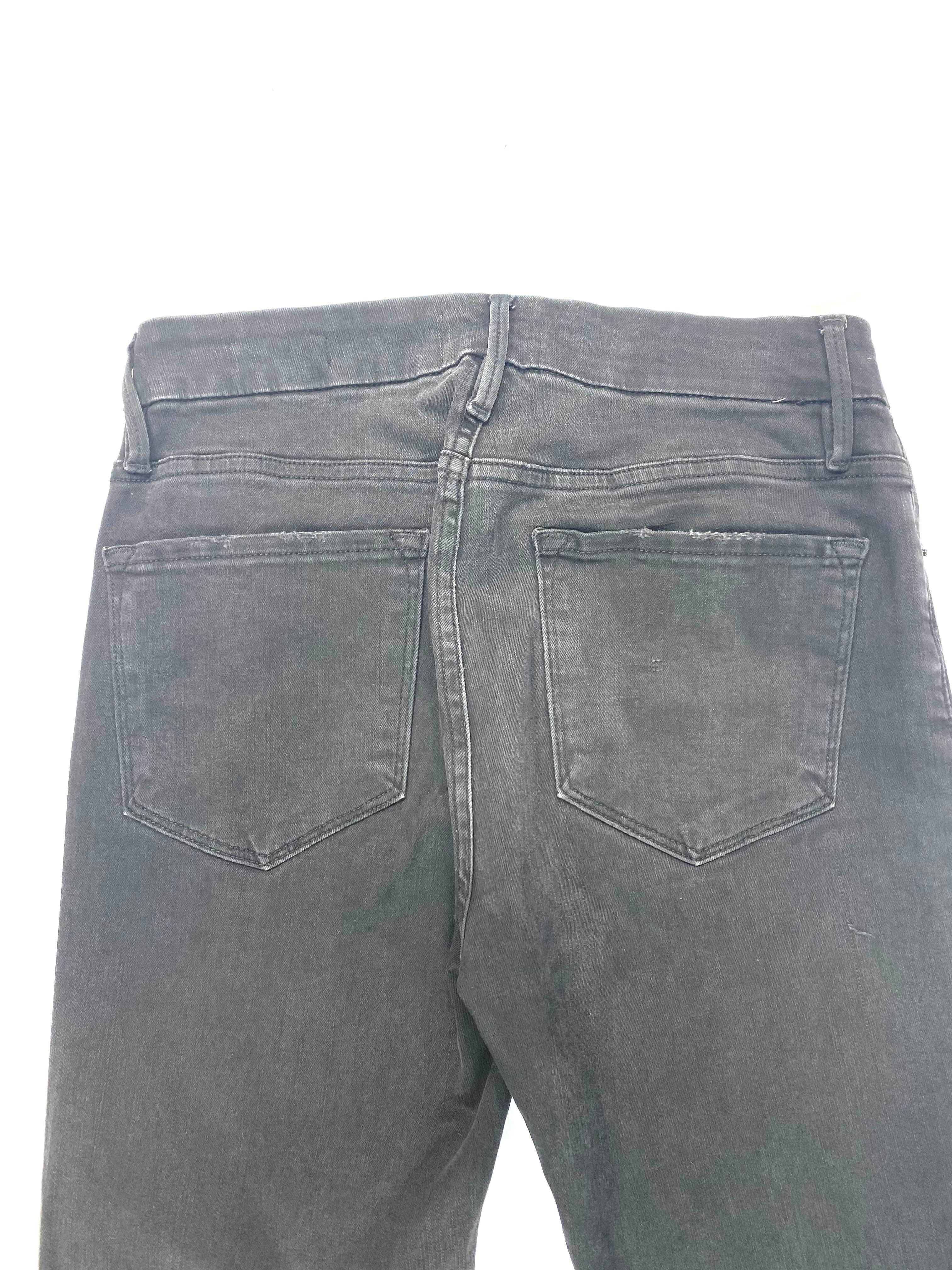 Frame Le Crop Mini Boot Black Denim Jeans, Size 27 For Sale 2
