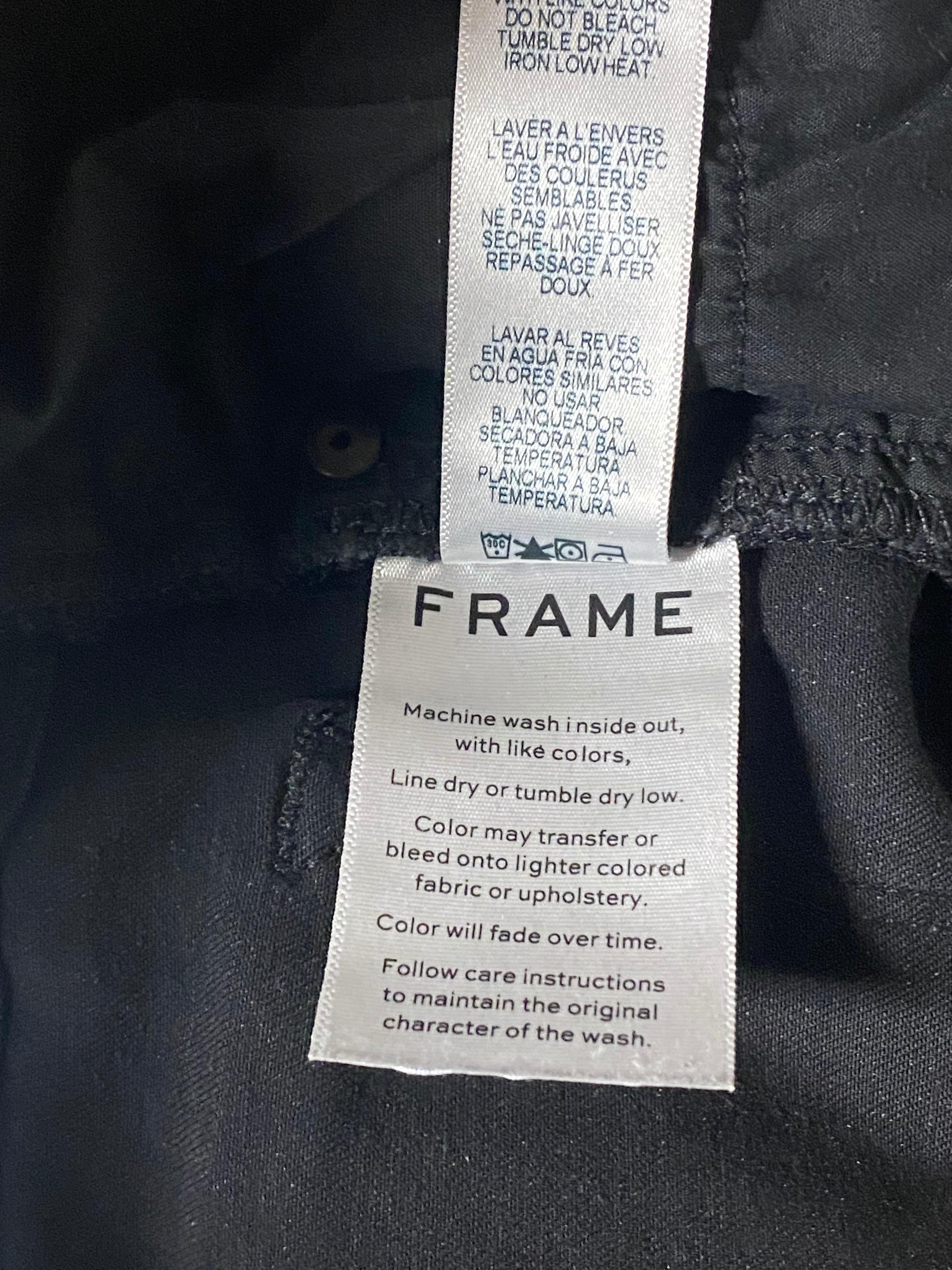 Frame Le Crop Mini Boot Black Denim Jeans, Size 27 For Sale 4