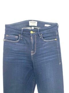 Frame Le Cropped Mini Boot Navy Denim Jeans, Size 26
