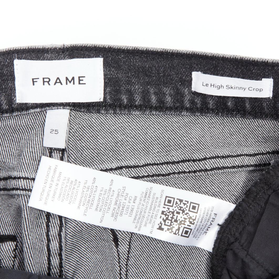 FRAME Le High Skinny Crop metallic silver coated pants 24