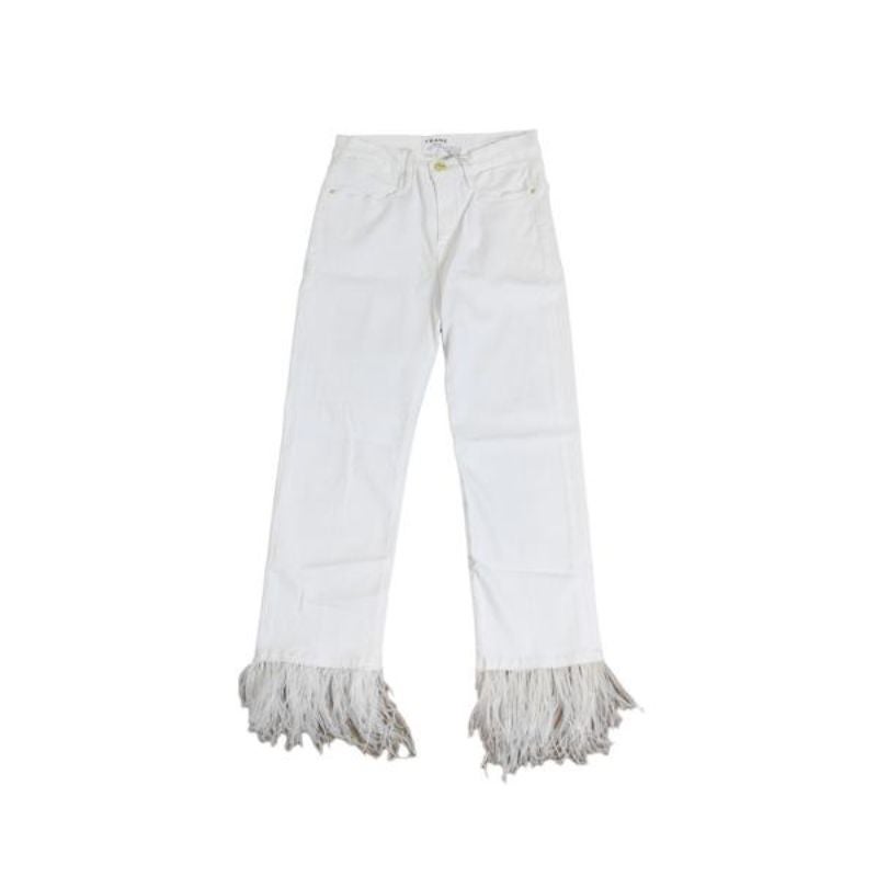 Frame Le High Straight with Fur Jeans 