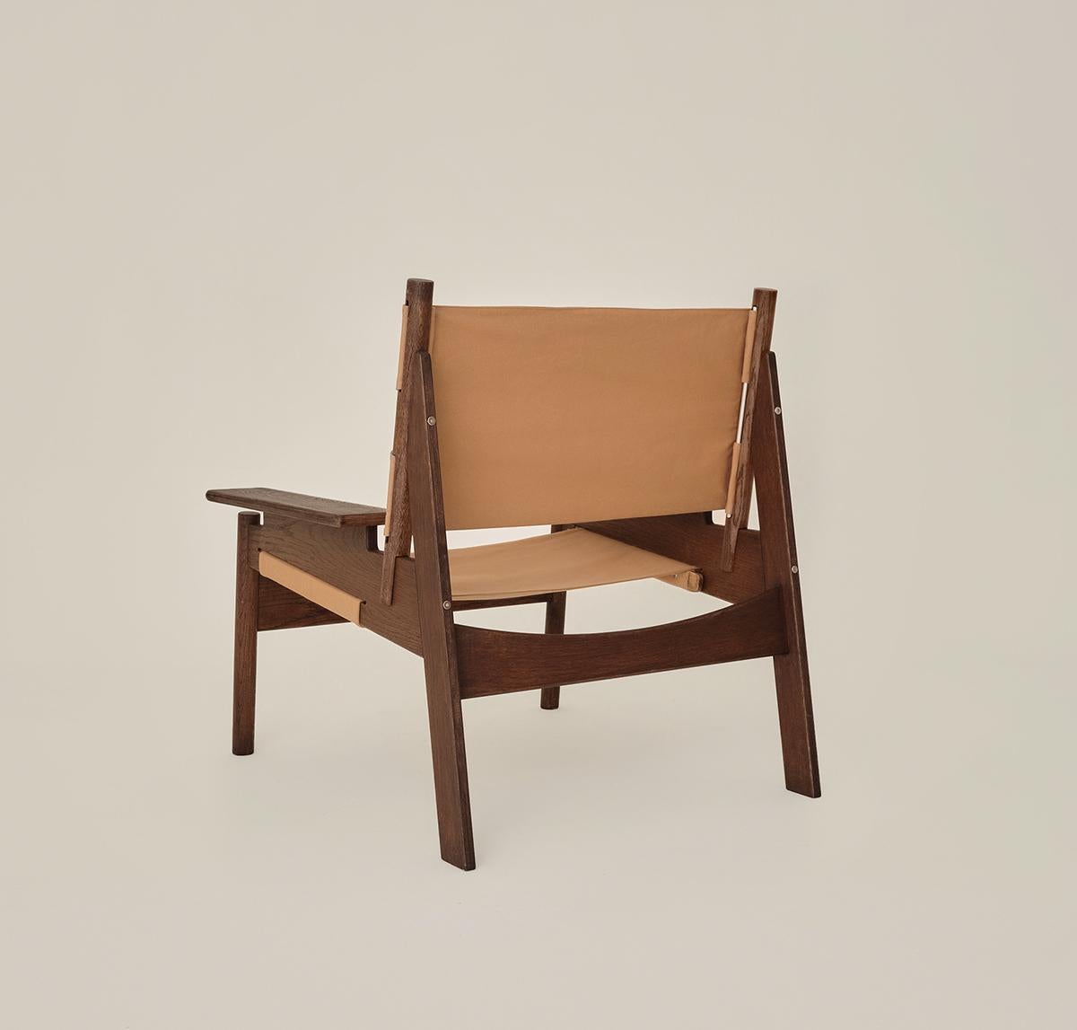Turkish KITA LIVING Frame Lounge Chair - Oak Chocolate - Caramel For Sale