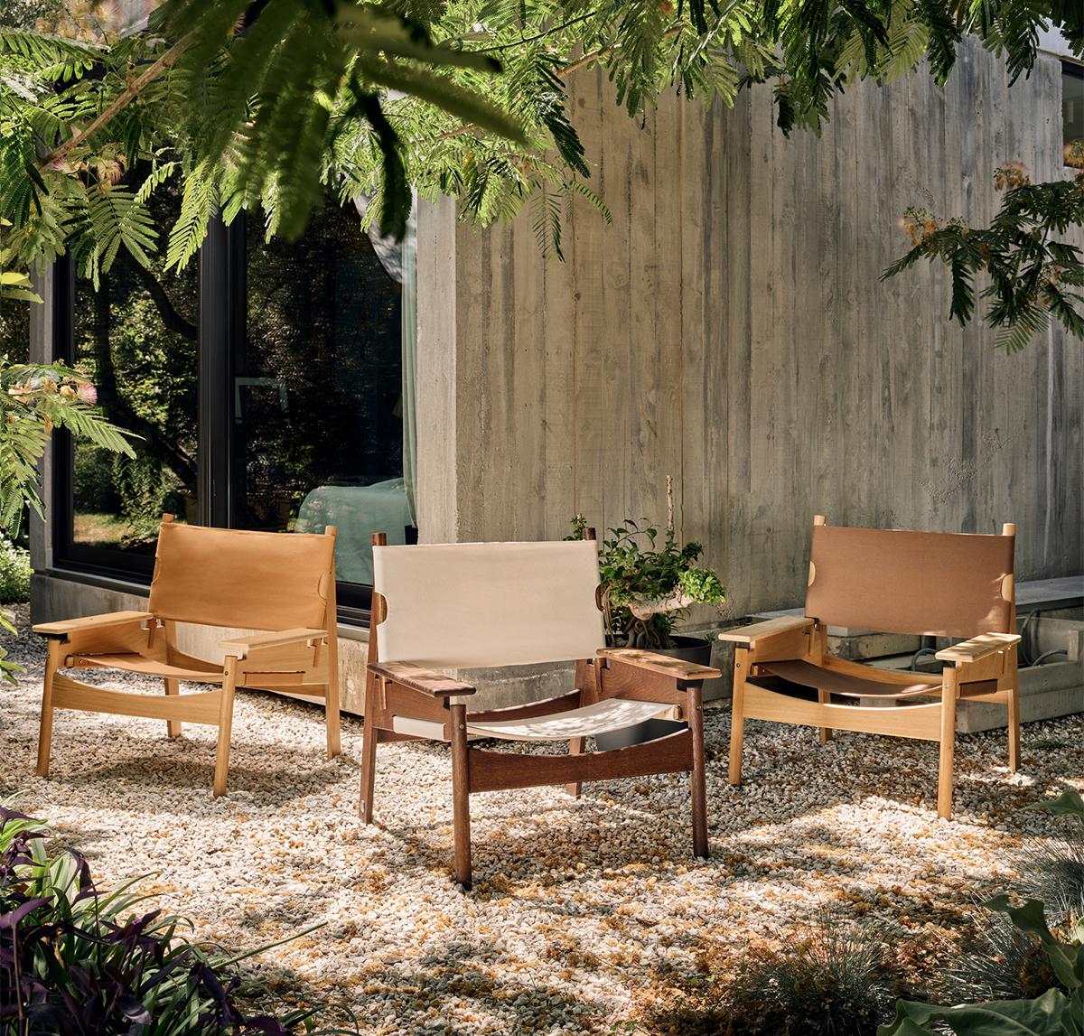 Travail du bois Chaise longue KITA LIVING Frame en chêne chocolat - Caramel en vente