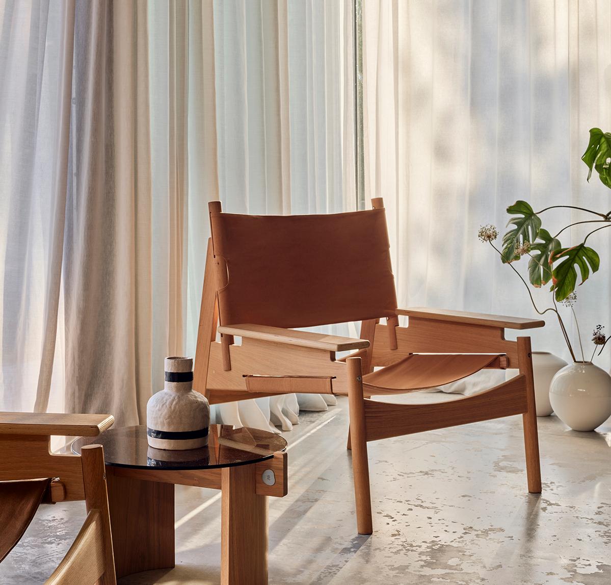KITA LIVING Frame Lounge Chair - Oak Mist - Caramel In New Condition For Sale In Bomonti, TR