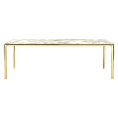 Frame Medium Dining Table with Calacatta Gold Marble Top and Polished Brass