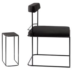 Frame, Minimalist Modern Black Metal Structured Side Lounge Set