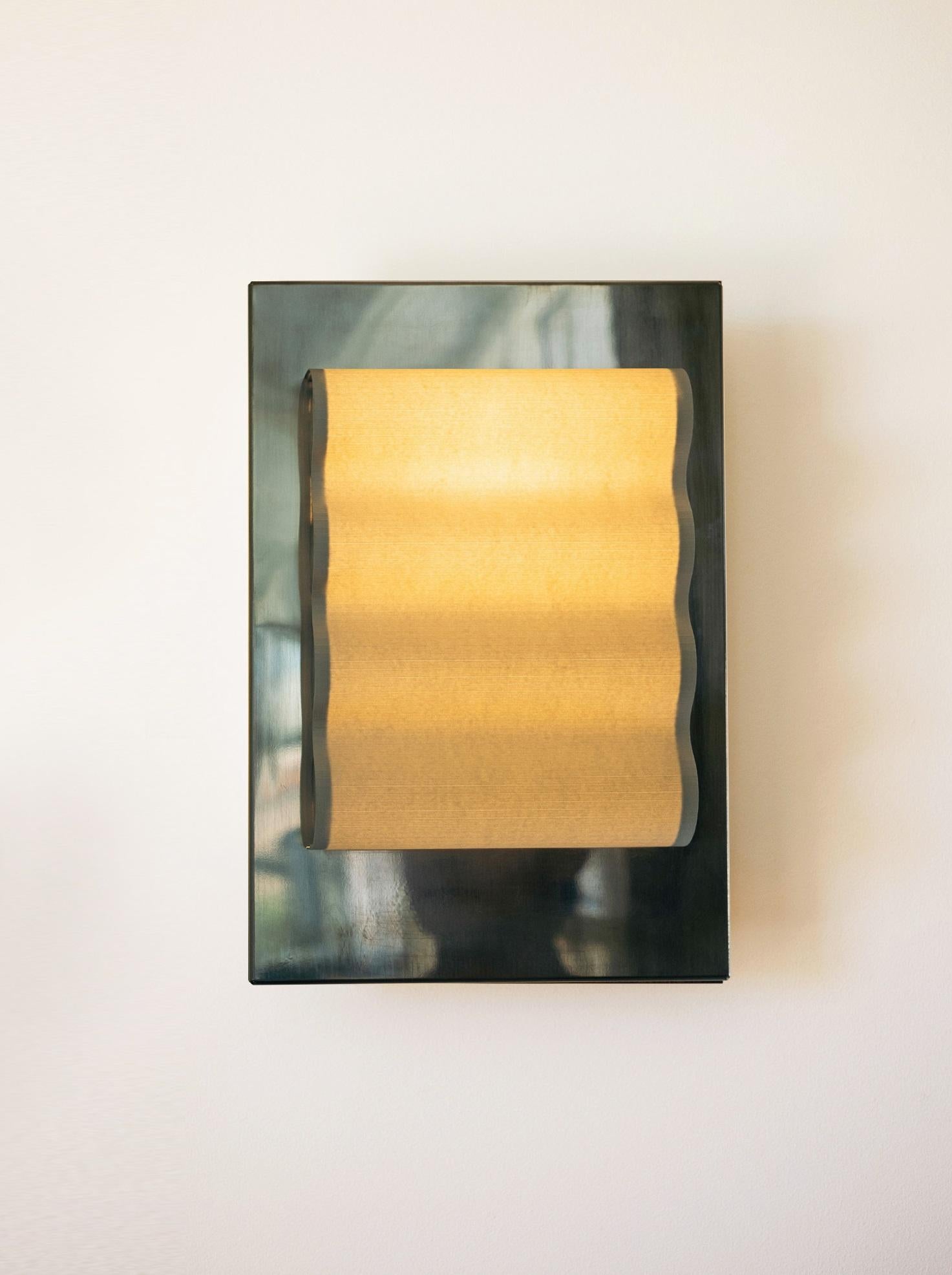 Frame Miroir Medium Wall Lamp by Violaine d'Harcourt
Dimensions: D 11 x W 28 x H 42 cm.
Materials: Lacquered steel and paper.

Wall light in lacquered steel, made in Portugal, bulb included: E14 Led light bulb provided - Warm 12W (2700k)