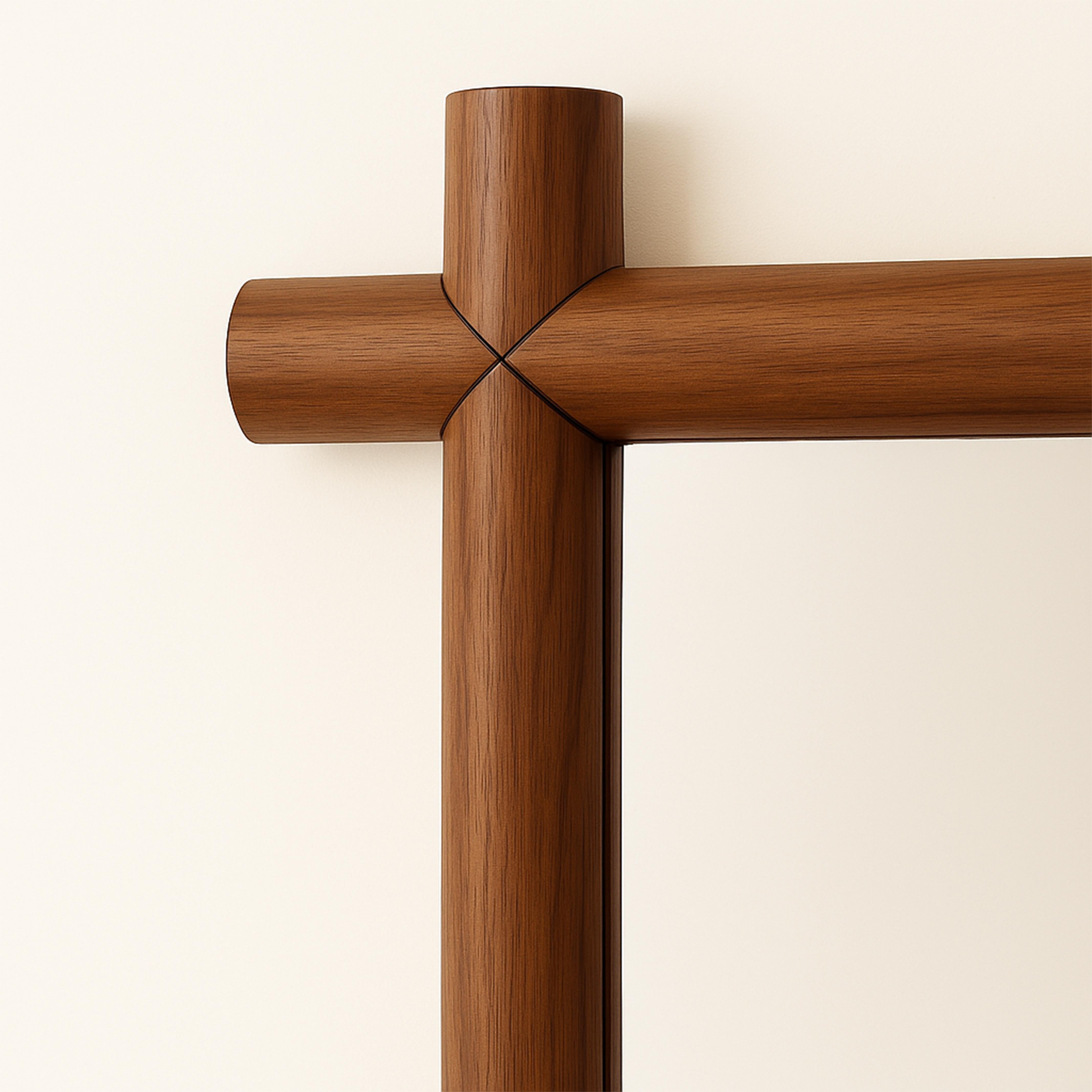 Espejo con Marco, Hecho a Mano de Madera Maciza, Aspecto Mínimo y Detallado en Nogal Hecho a mano en venta