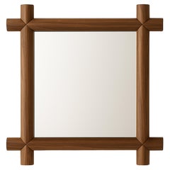 Frame Mirror, Handmade Solid Wood, Minimal and Detailed Look in Walnut