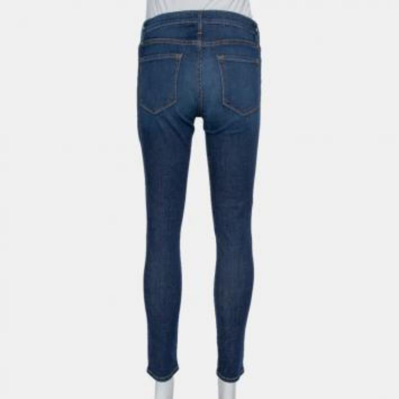 Frame Navy Blue Denim Le Skinny de Jeanne Crop Lennox Jeans M For Sale 3