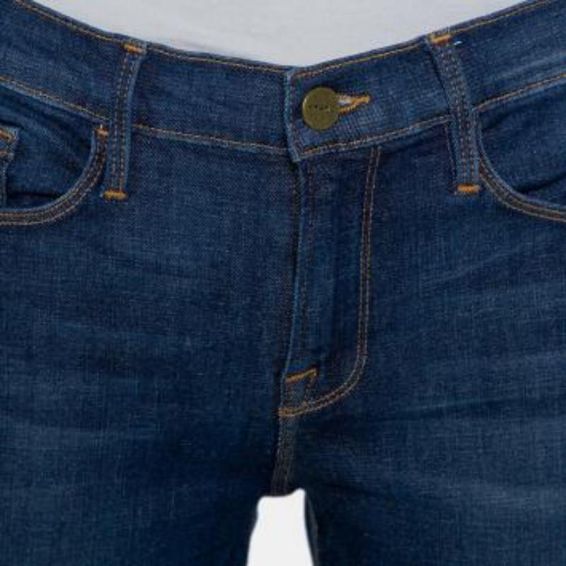Frame Navy Blue Denim Le Skinny de Jeanne Crop Lennox Jeans M For Sale 5