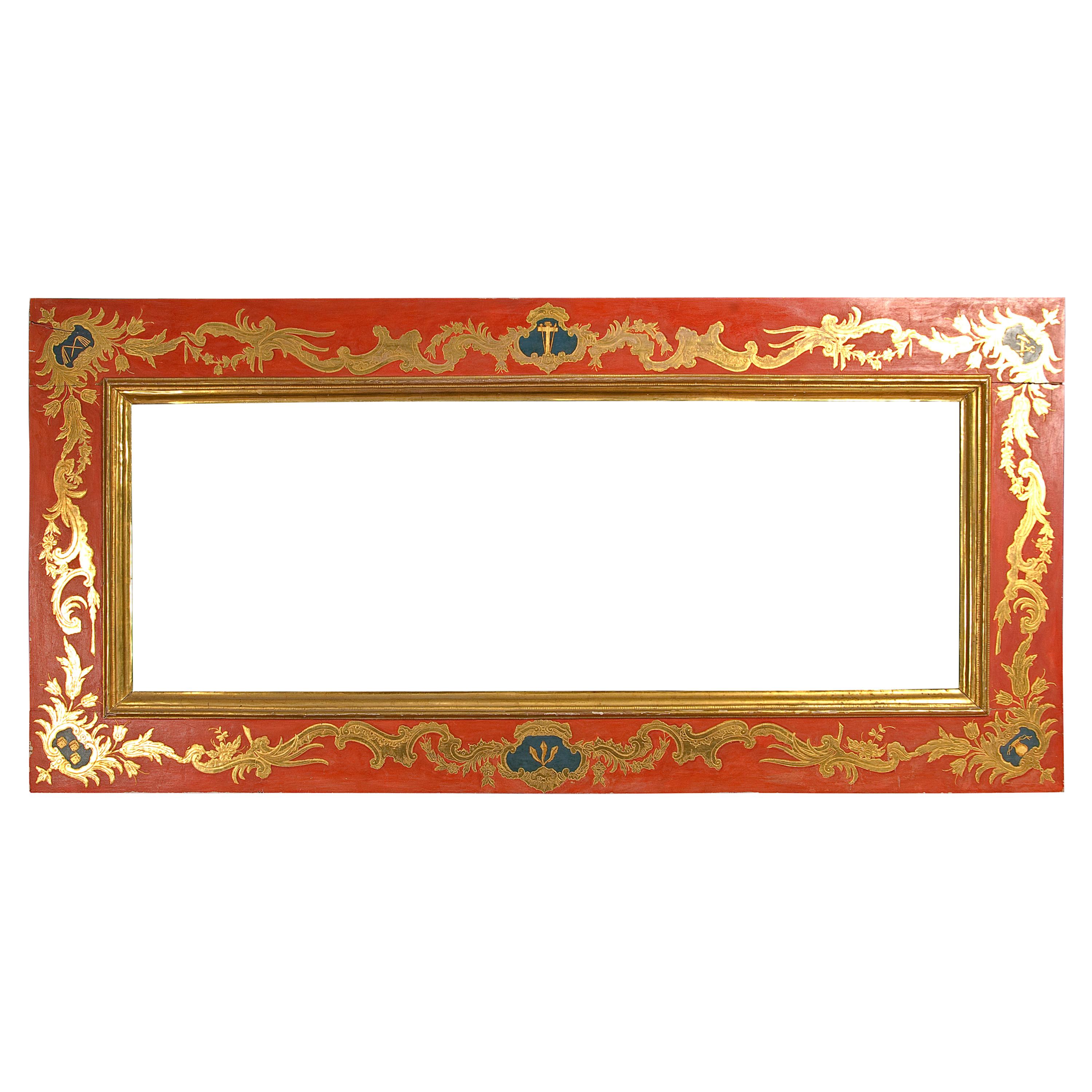 Frame, Polychromed and Giltwood, 18th Century For Sale