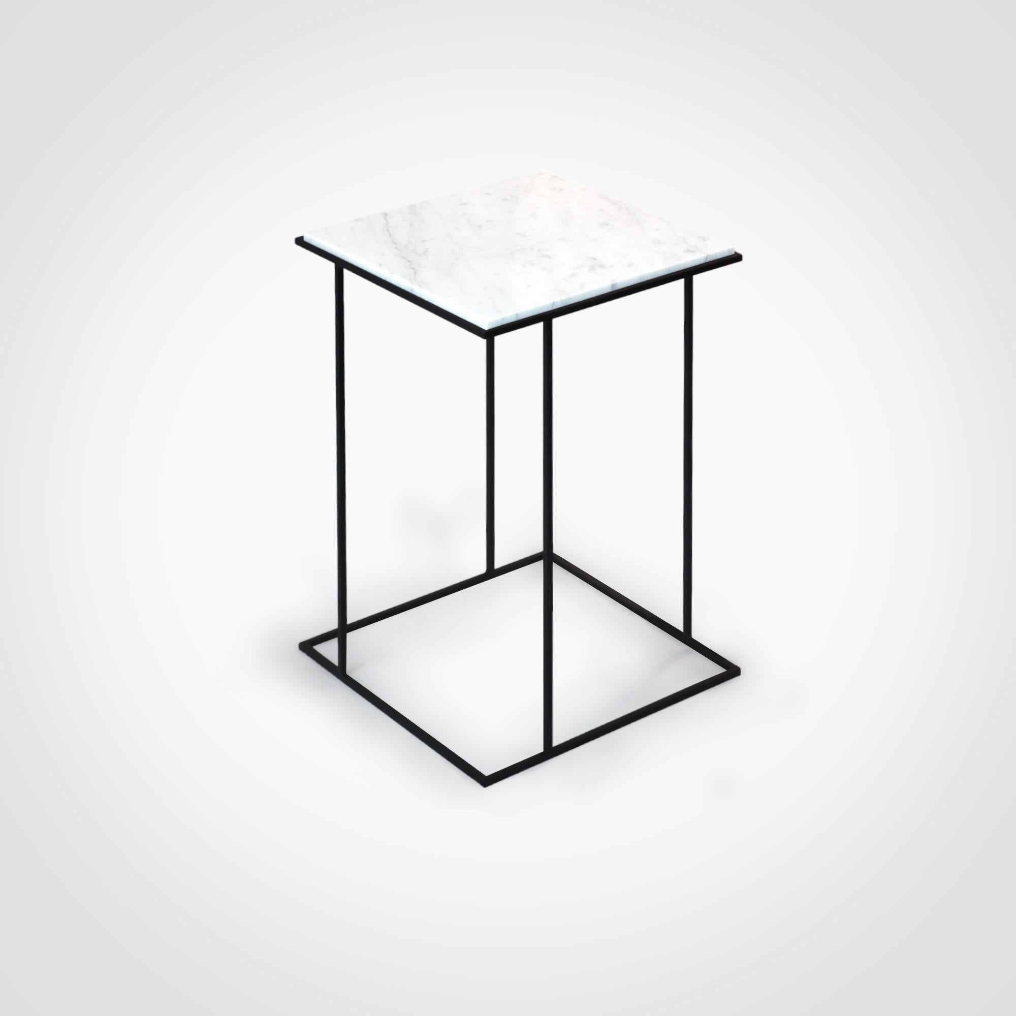 Minimalist FramE Side Table: Elegant Design with 3D Frame , Carrara marble By DFdesignLab For Sale