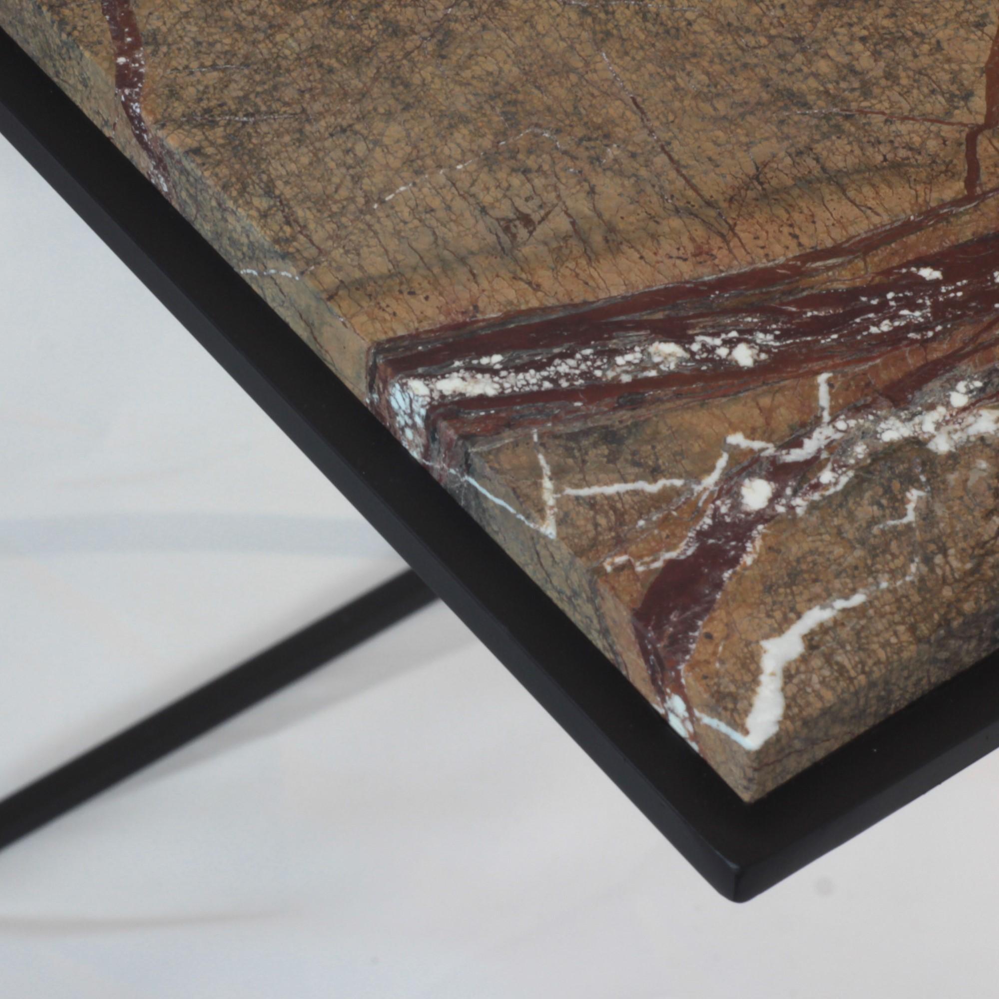 Minimalist FramE Side Table: Elegant Design with 3D Frame , Forest brown By DFdesignLab For Sale