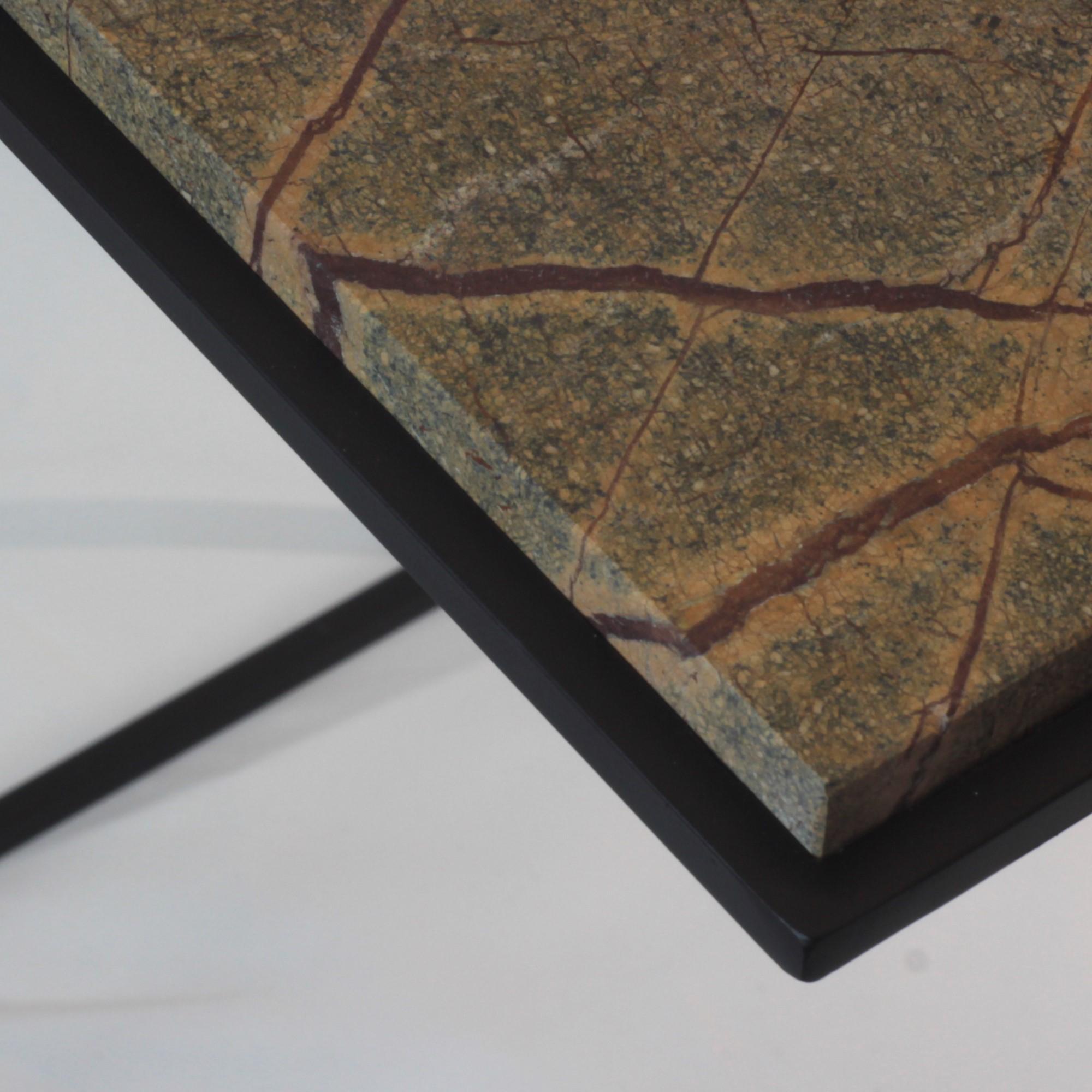 Italian FramE Side Table: Elegant Design with 3D Frame , Forest brown By DFdesignLab For Sale