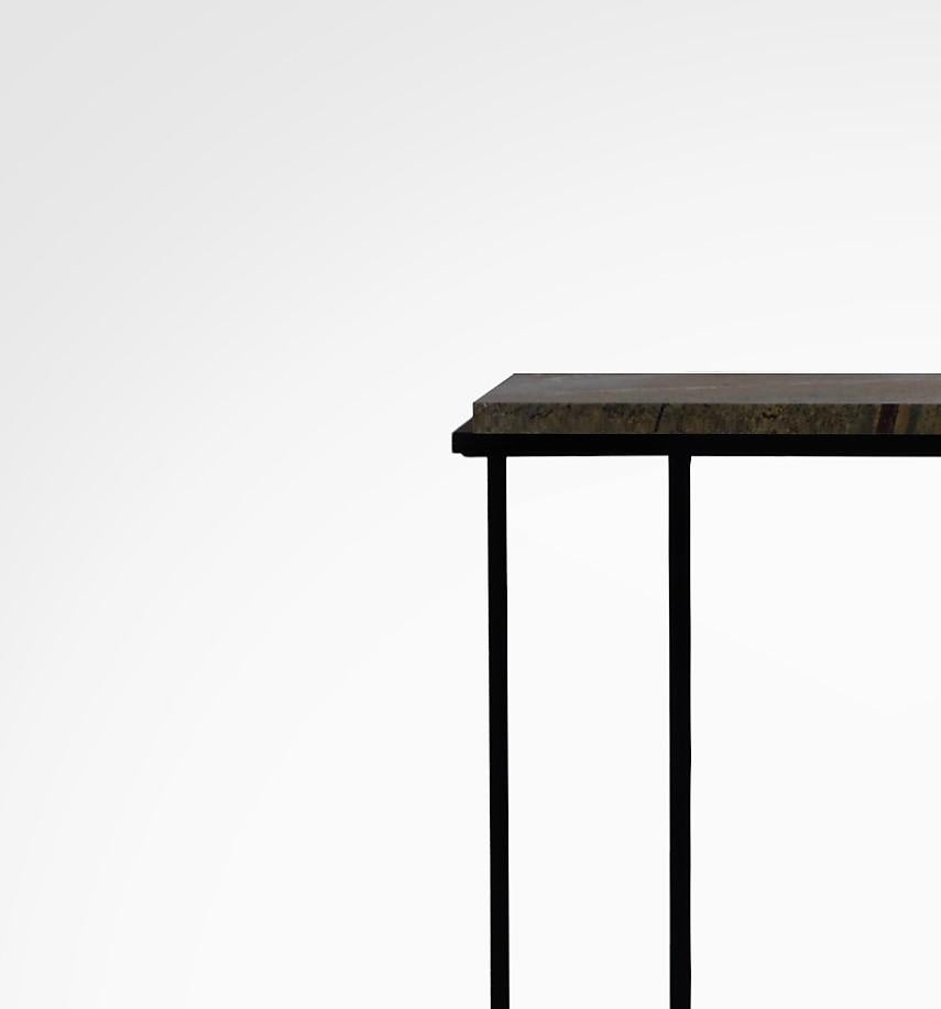 Hand-Crafted FramE Side Table: Elegant Design with 3D Frame , Forest brown By DFdesignLab For Sale