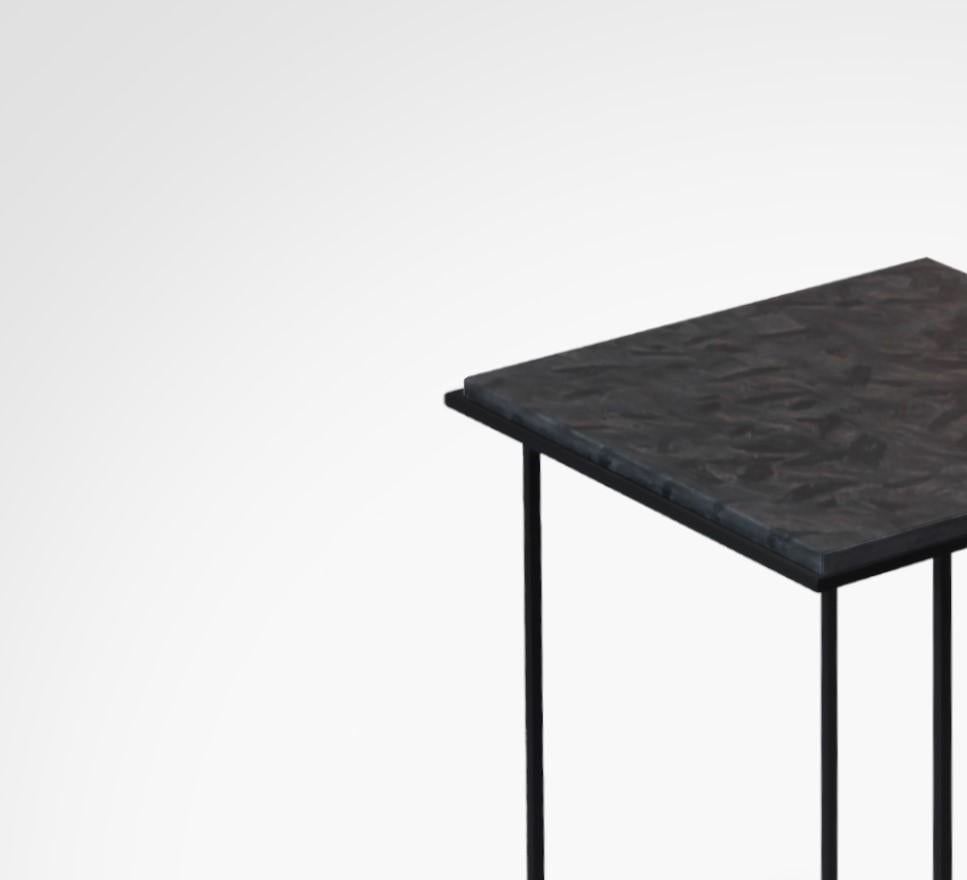 Minimalist FramE Side Table: Elegant Design with 3D Frame , Matrix Quarzite By DFdesignLab For Sale