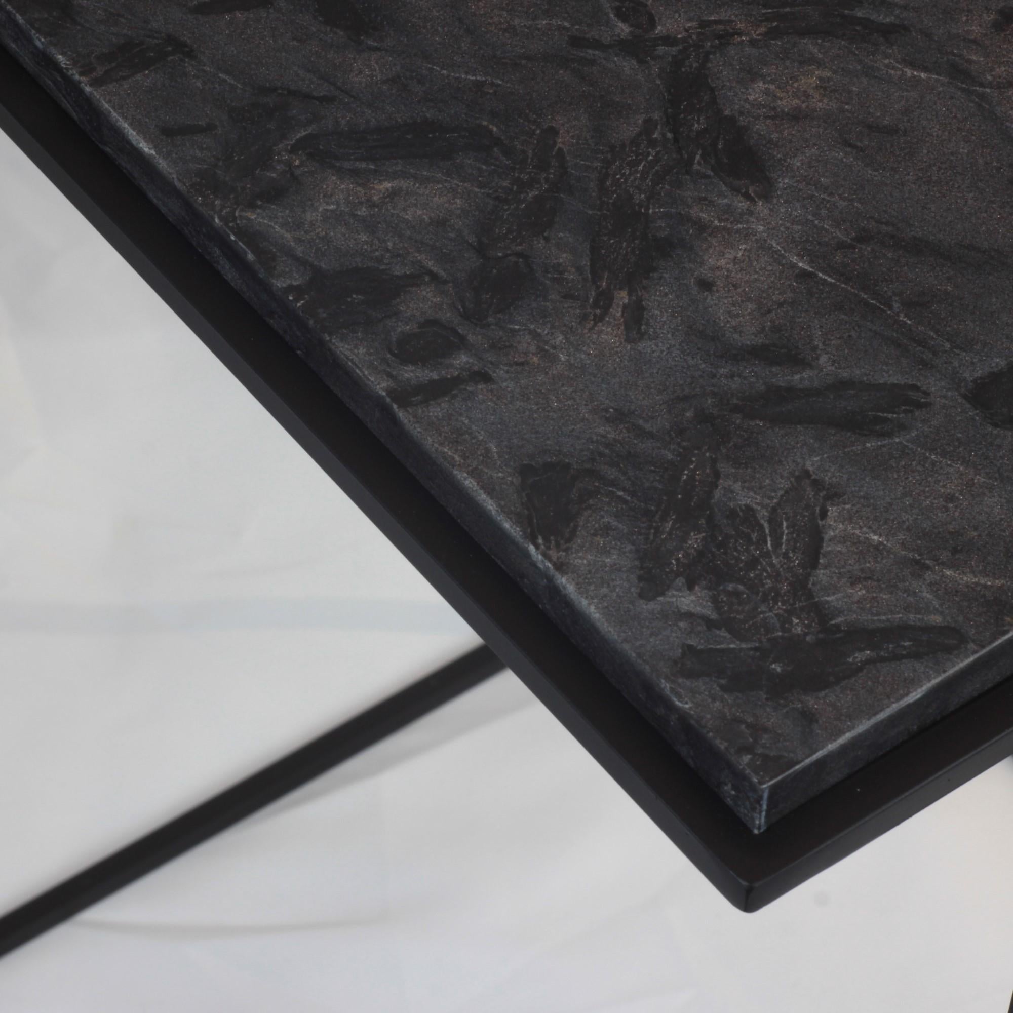 Italian FramE Side Table: Elegant Design with 3D Frame , Matrix Quarzite By DFdesignLab For Sale