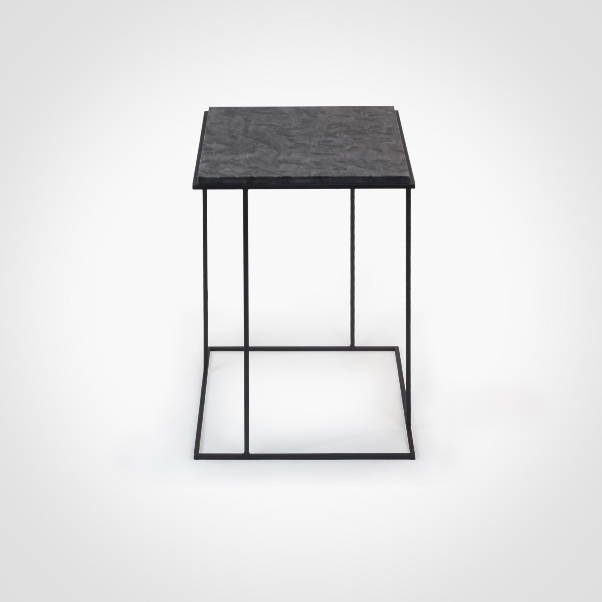 Hand-Crafted FramE Side Table: Elegant Design with 3D Frame , Matrix Quarzite By DFdesignLab For Sale