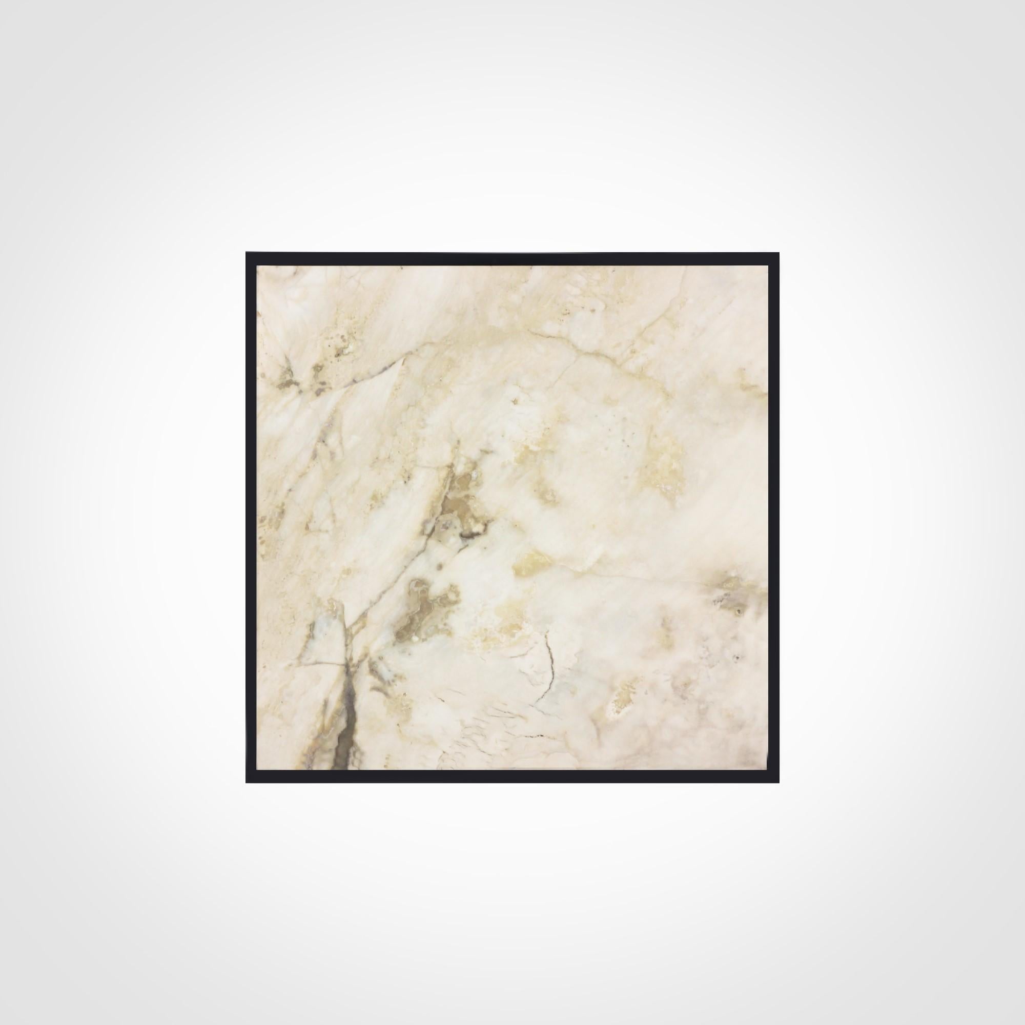 Minimalist FramE Side Table: Elegant Design with 3D Frame , Roman Travertine By DFdesignLab For Sale