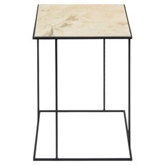 FramE Side Table: Elegant Design with 3D Frame , Roman Travertine By DFdesignLab