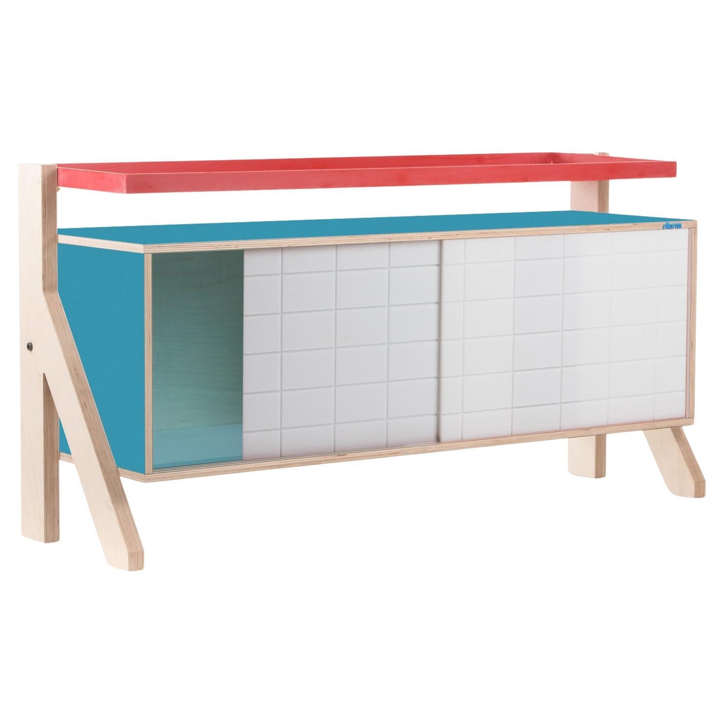 Frame sideboard 03 blue grey For Sale