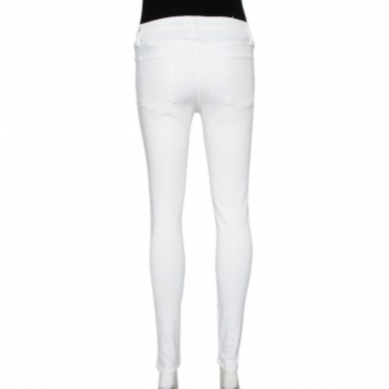 Women's Frame White Denim High Skinny Blanc Jeans S For Sale