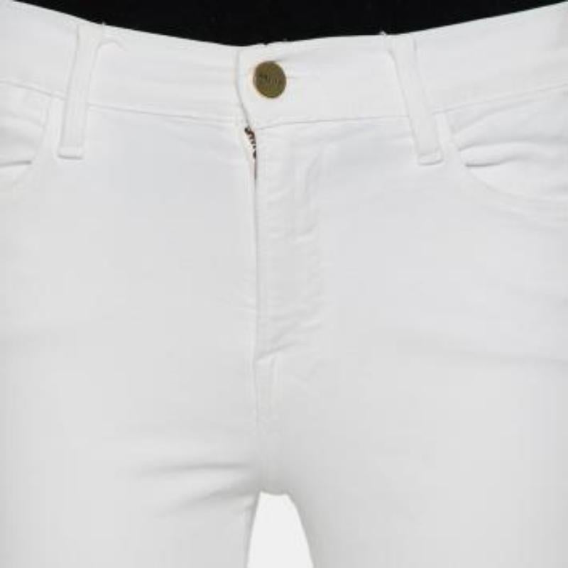 Frame White Denim High Skinny Distressed Blanc Jeans M For Sale 4