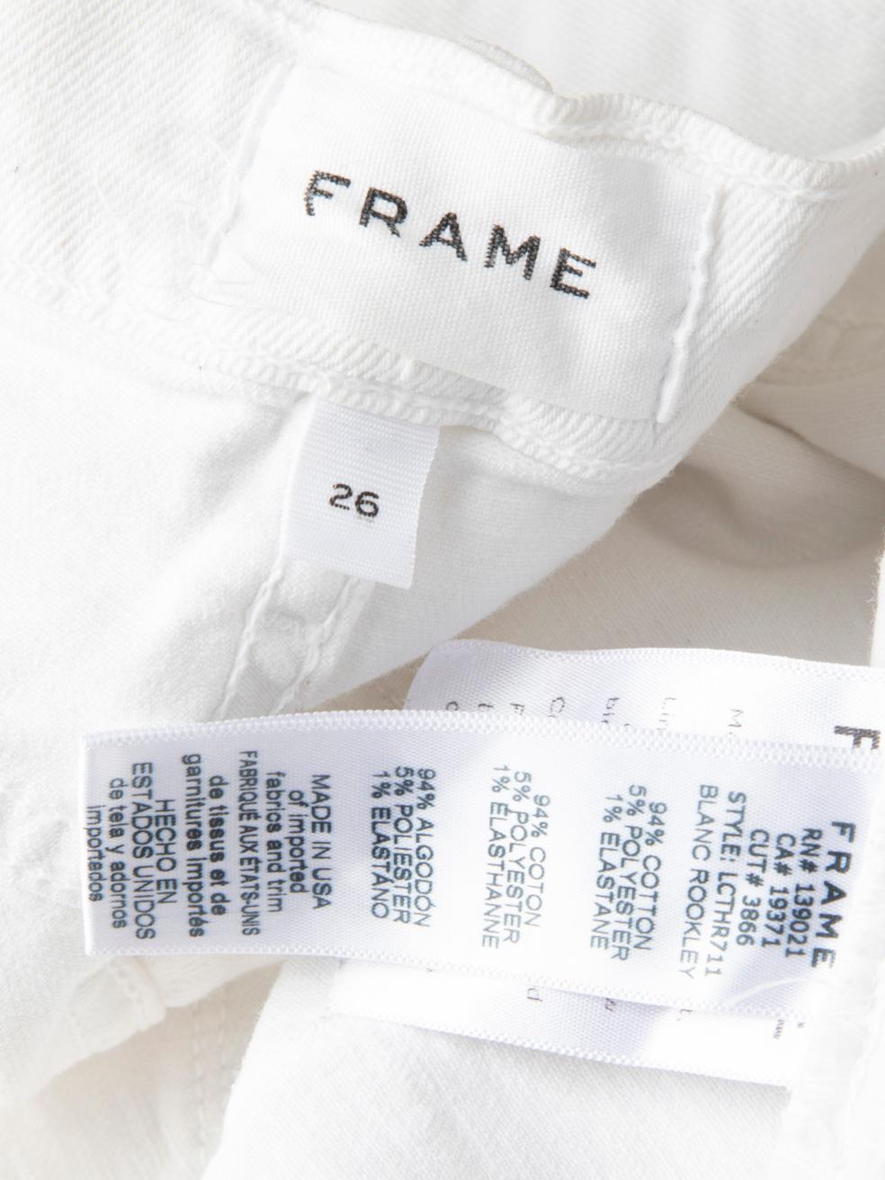 FRAME Pantalones cortos vaqueros blancos desgastados Talla S en venta 1