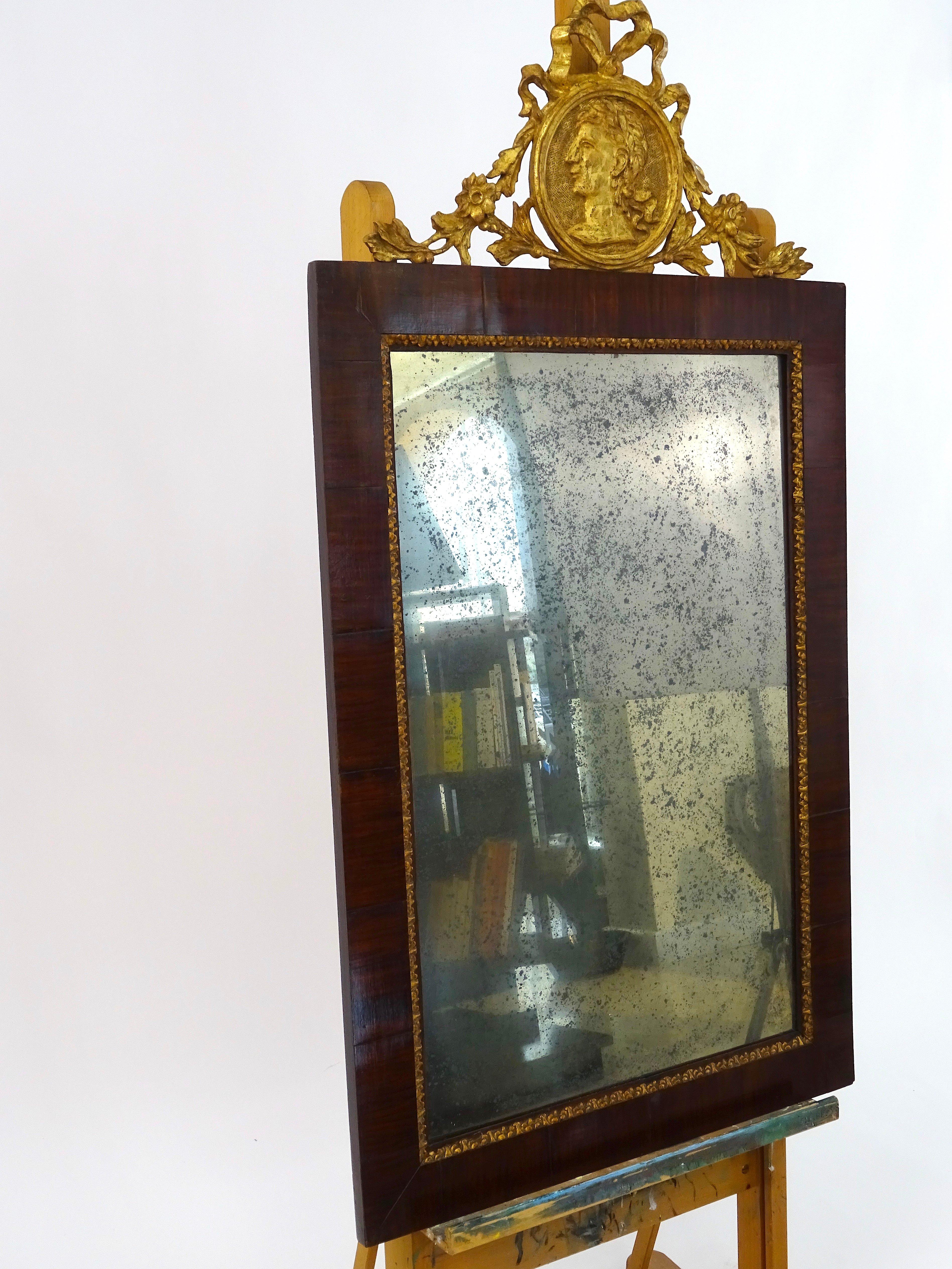 French Frame with Mirror and Coping, France, 19th Century For Sale