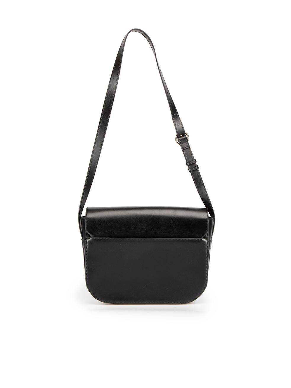 FRAME Women's Black Leather Ring Detail Crossbody Bag In Good Condition In London, GB