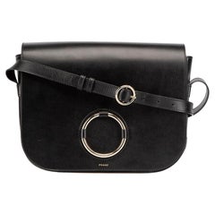 FRAME Women's Black Leather Ring Detail Crossbody Bag