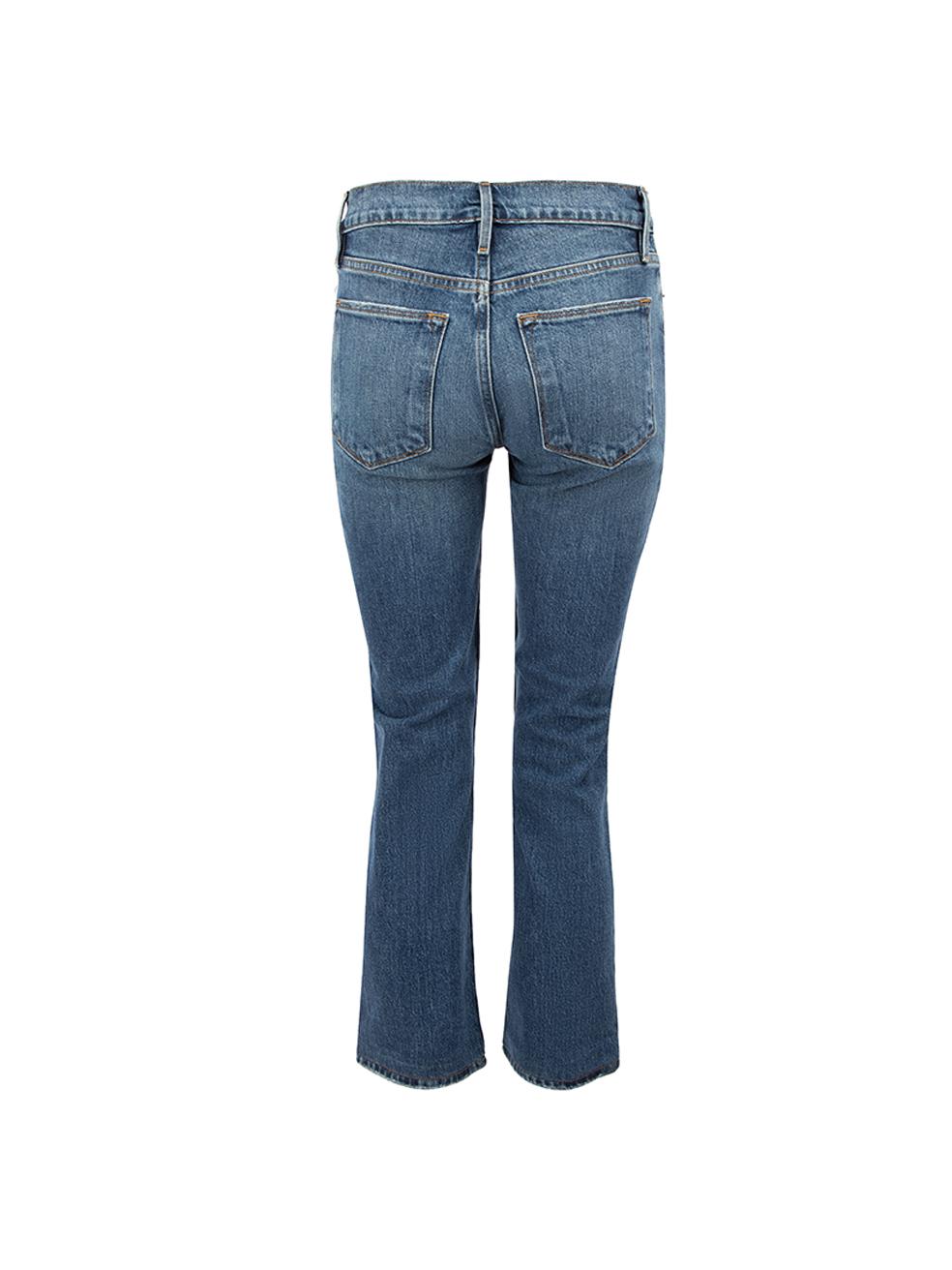 FRAME Women's Blue Le High Straight Leg Jeans In Good Condition In London, GB