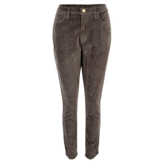 FRAME Women's Brown Velvet Le High Skinny Trousers