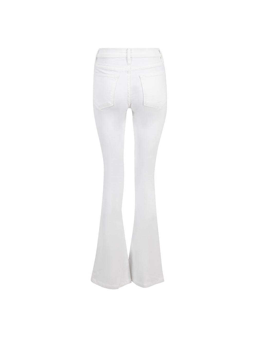 FRAME Women's White Denim Le High Flare Jeans In Excellent Condition In London, GB