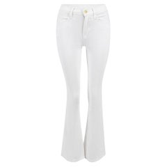 FRAME Women's White Denim Le High Flare Jeans