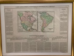 Framed 1820s Hand Colored Map of the United States